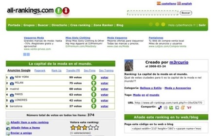 All-rankings, ahora con widget para blogs y sitios web