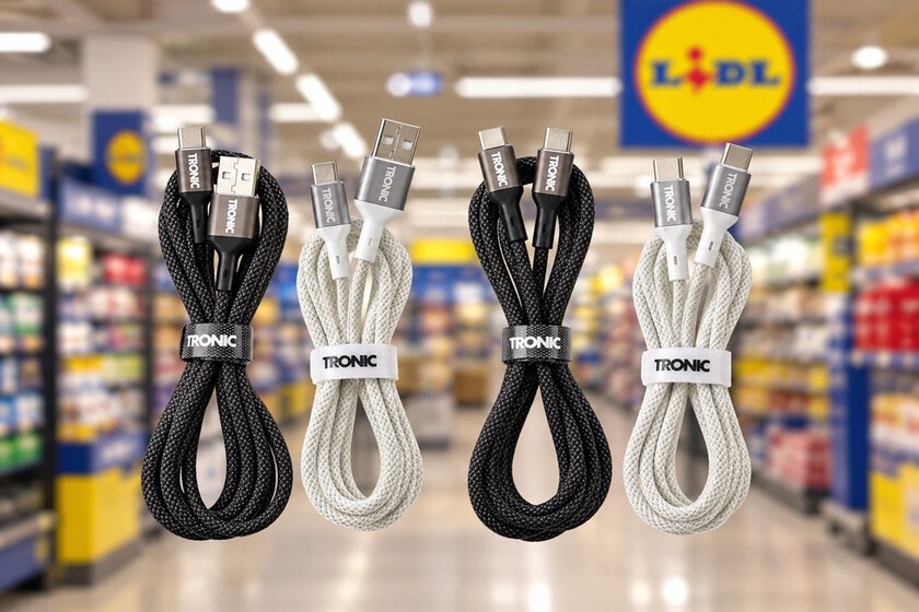 Hoy en Lidl, los cables trenzados baratos para tu móvil. Cuestan menos de 3 euros y son compatibles con Power Delivery