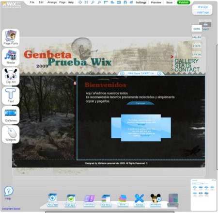 Wix, crea tu página en flash de forma sencilla