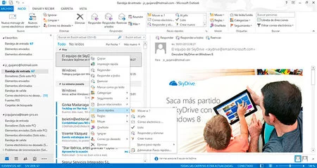 Outlook 2013, gestión de correo