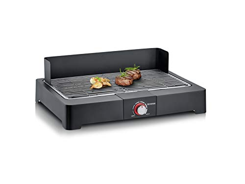 Severin Barbacoa de mesa con parrilla de acero inoxidable 