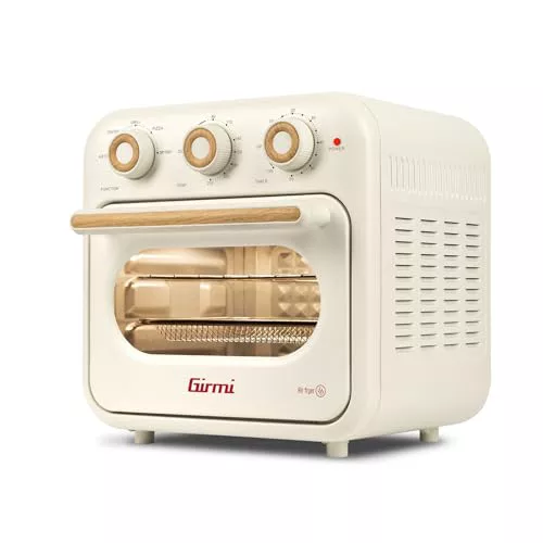 Girmi FG28 Freidora de Aire y Horno Multifuncional, 1300W, 14 Litros, Ventilador Grande, 230 °C, 5 Funciones, Luz Interna, Recetario Incluido