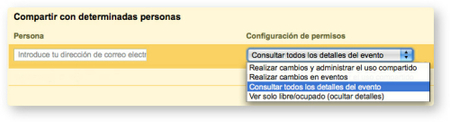 Compartir en Google Calendar