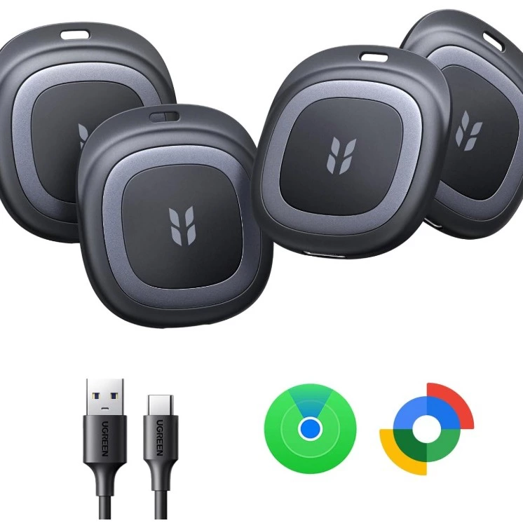 UGREEN FineTrack Duo 2 Localizador iOS y Android Carga USB C 4 Piezas