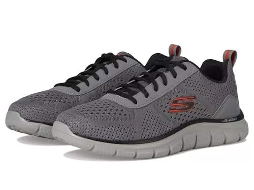 Skechers Tenis Track LESHUR para Hombre, Color carbón, Talla 44, Gris Oscuro, 46 EU