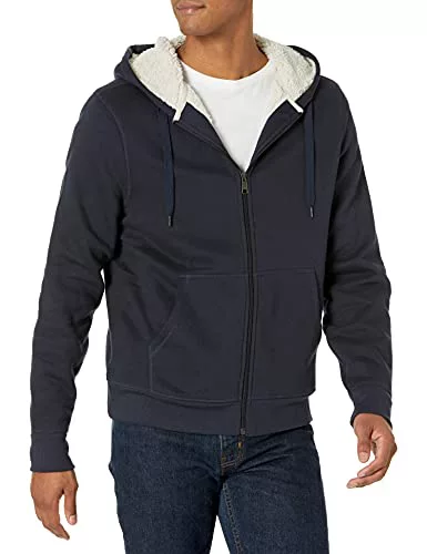Amazon Essentials Sudadera con capucha de forro polar y cremallera completa, con forro sherpa Hombre