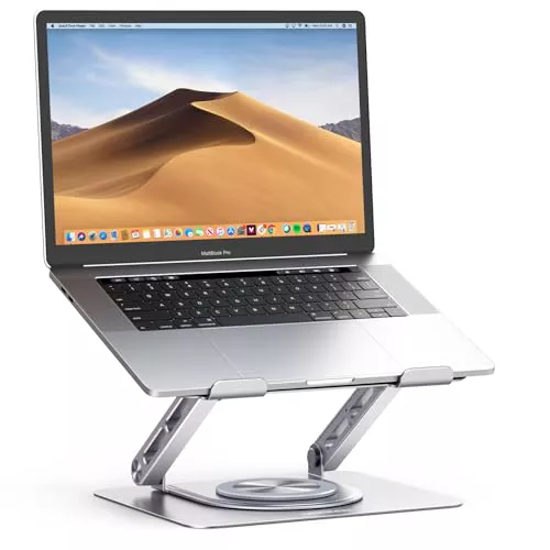 UGREEN Soporte de Escritorio Ajustable para Computadora Portátil, Elevador Laptop Stand Ergonómico con Base Giratoria de 360° para MacBook Pro Air Notebook de hasta 17.3 Pulgadas