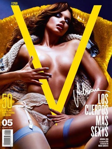 Adriana Lima totalmente impresionante en topless en V Magazine
