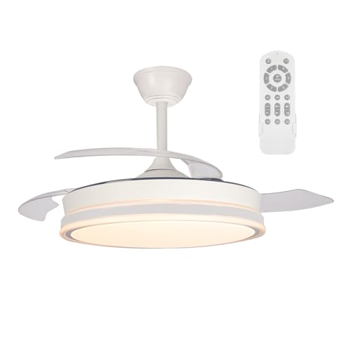 wonderlamp - Ventilador de techo retrláctil con aspas plegables