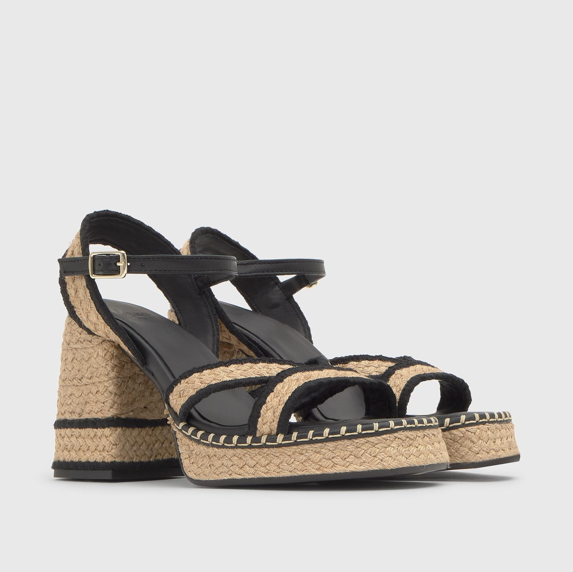 Sandalias de tiras de mujer Vanish en yute trenzado con cierre de hebilla Multicolor Castañer