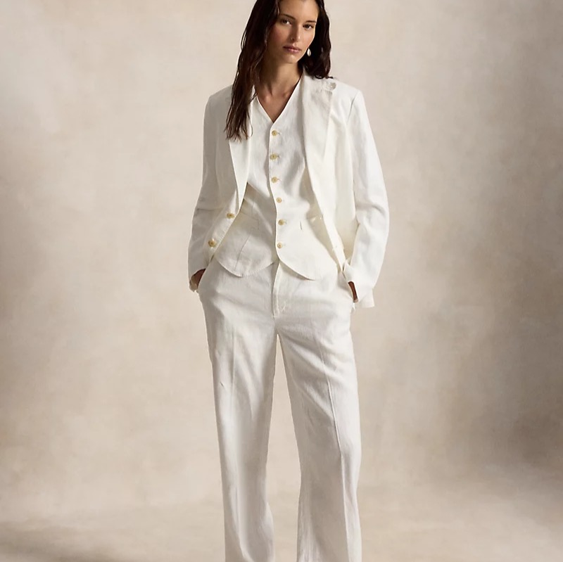 Pantalón de lino blanco