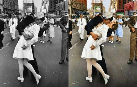 Míticas fotografías en blanco y negro coloreadas hoy
