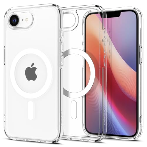 Spigen Funda para iPhone 16e, Ultra Hybrid MagFit Compatible con MagSafe - Blanco Claro