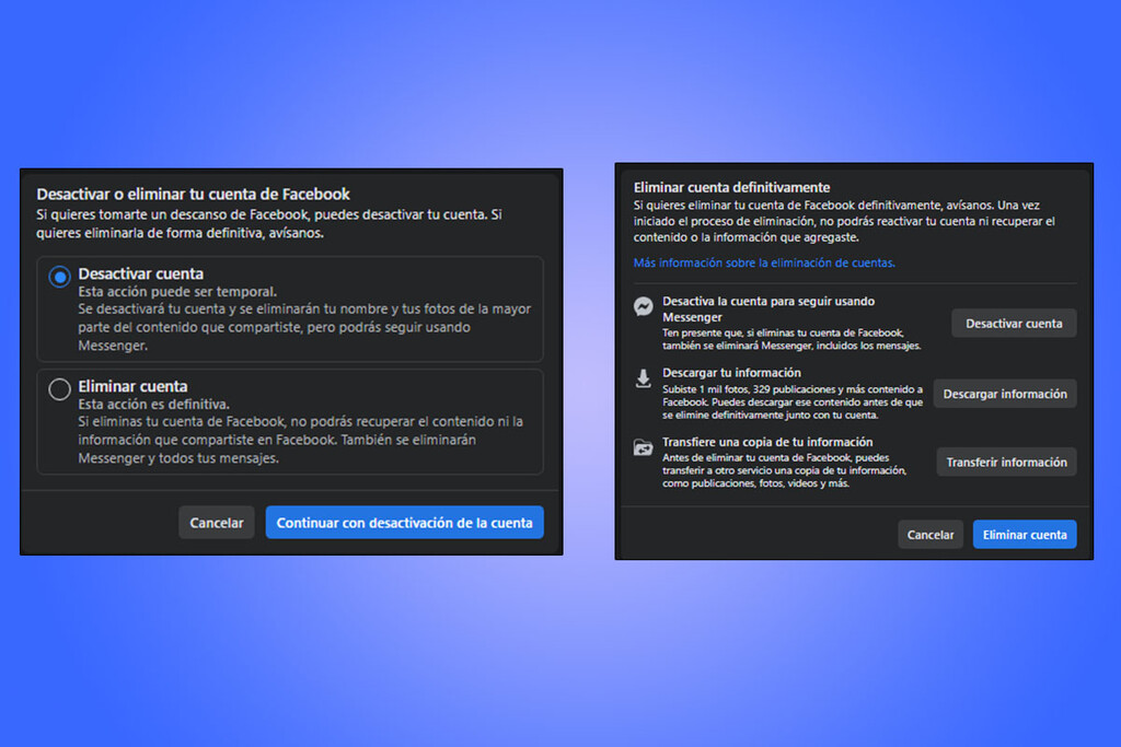 Cómo desactivar o dar de baja una cuenta de Facebook
