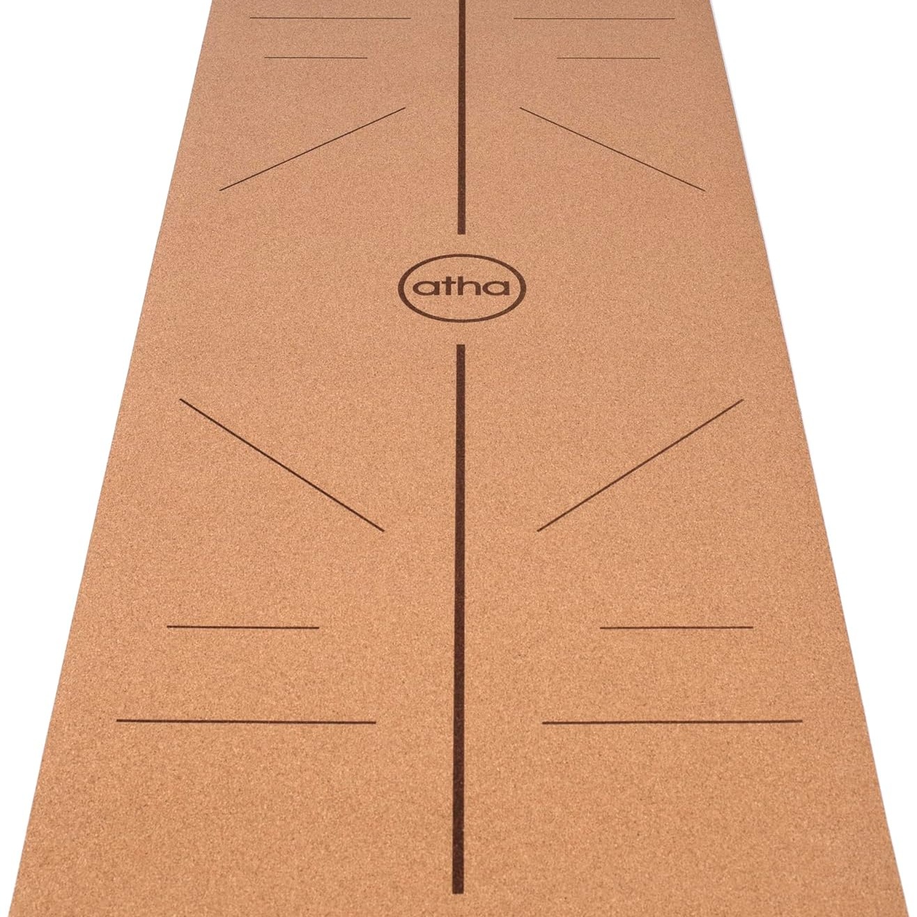 Esterilla de Yoga de corcho atha® CORK 4.2 mm | Corcho y Caucho Natural | Máxima Estabilidad y Adherencia Superior | Tamaño Extra Grande | Muy Resistente y Duradero | Incluye Cinta