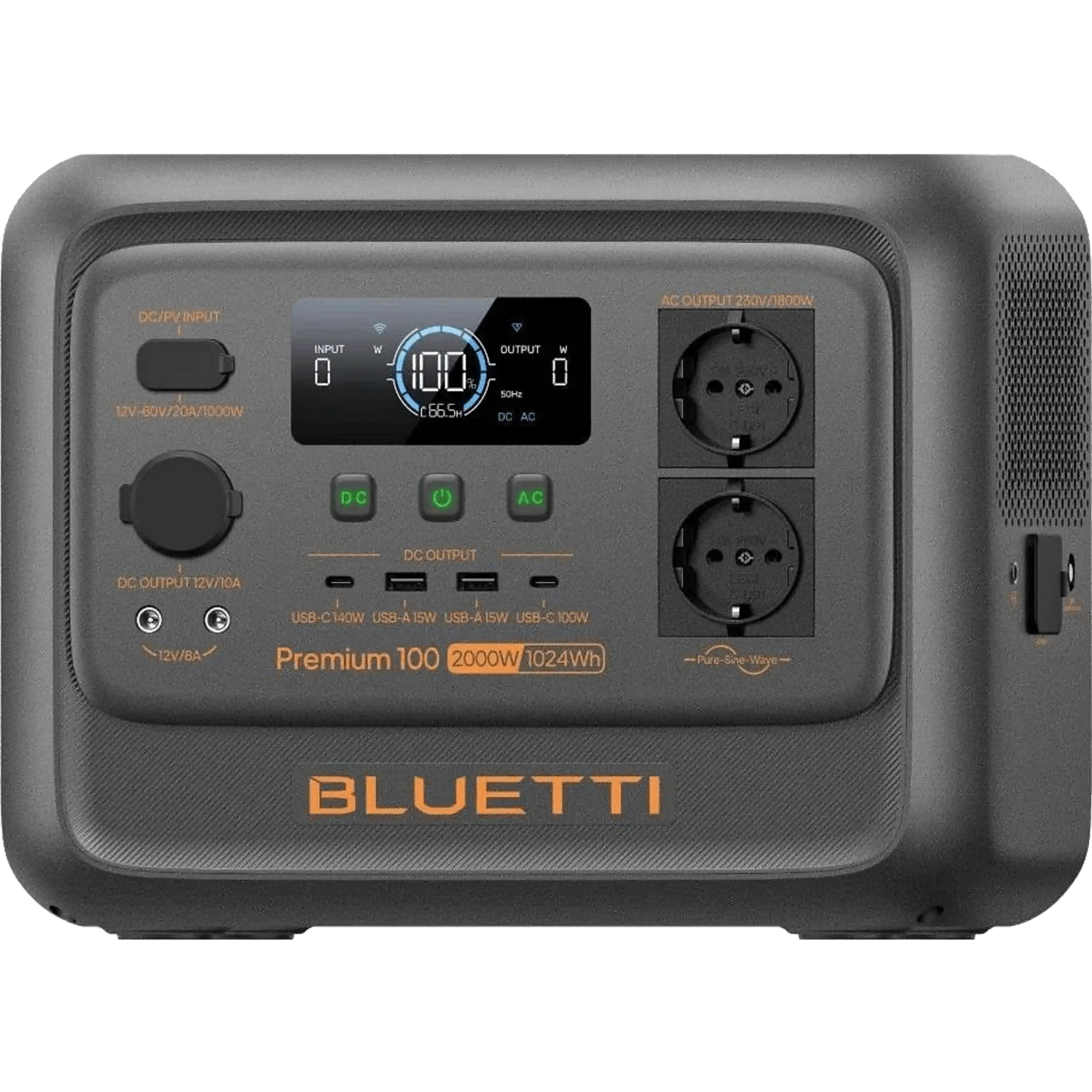 Estación de energía BLUETTI Premium 100 V2 1024Wh 11 puertos AC DC USB Batería LiFePO4 Pantalla LCD