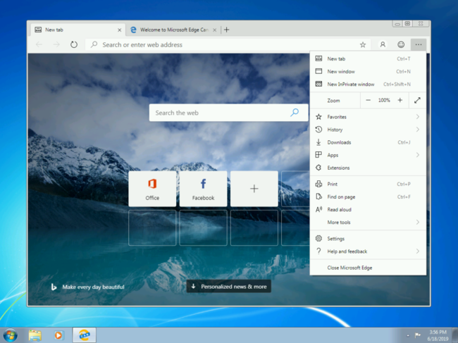 Microsofg Edge Chromum Windows 7
