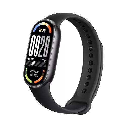 XIAOMI Smartband 10,Pantalla AMOLED de 1,72”, Carga rápida, 150+ Modos Deportivos. Monitorización de Salud y sueño. HyperOS 2.0. Impermeable 5ATM, Brújula,Negro