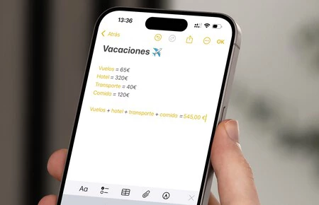 iPhone でのメモの数学操作