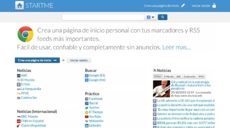 Startme, organiza tus favoritos y tus RSS en una página de inicio