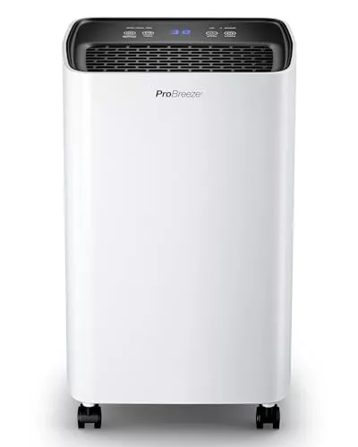 Pro Breeze Deshumidificador con compresor 12L y depósito de agua 2L, secado de ropa y sensor de humedad