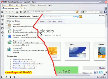 CleanPages, una extensión de Opera al estilo Safari Reader