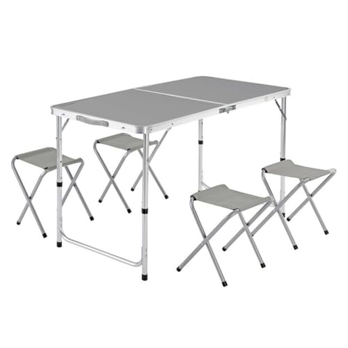 LOLAhome Mesa Plegable de Camping Con 4 Taburetes