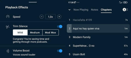 Algunas de las funcionalidades más interesantes de Pocket Casts