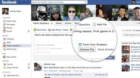 Ahora los grupos pueden compartir ficheros en Facebook mediante Dropbox