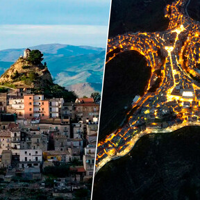 Este antiguo pueblo siciliano es muy bonito, pero su faceta más impactante no se ve a pie de calle, sino a vista de pájaro: tiene forma humana