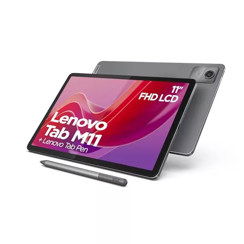 Lenovo Tab M11 - Tableta táctil WUXGA (Procesador MediaTek Helio G88, 8 Corazones, 4 GB de RAM, eMMC 128 GB, Tab Pen, Android 13, WiFi + Bluetooth) - Luna Gris
