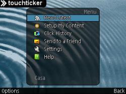 Touchticker, RSS en la pantalla de inicio