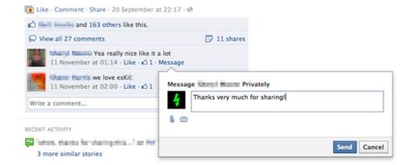 Facebook prueba una nueva característica que permite a los usuarios enviar mensajes privados a las páginas