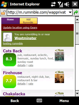Geolocalización con Google Gears Mobile