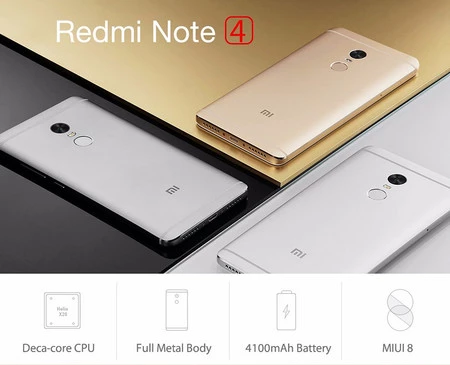 Smartphone Xiaomi Redmi Note 4 64GB por 172 euros