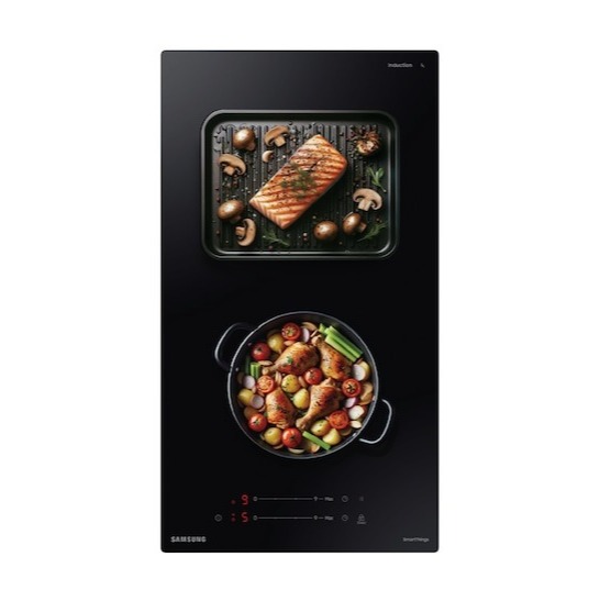 Placa inducción - Samsung NZ32BG2005FKU1, 2 zonas, Wifi & SmartThings, Mandos Touch Control, 28.8cm, Negro