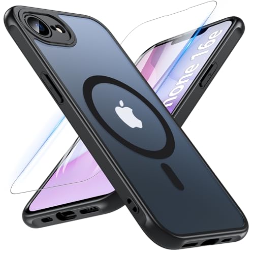 OWKEY Funda para iPhone 16e, Magnética con Protector de Pantalla, [Protección Militar]