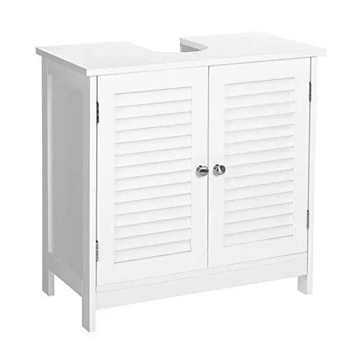 VASAGLE Mueble de Lavabo, 2 Puertas de Persiana, 60 x 30 x 60 cm