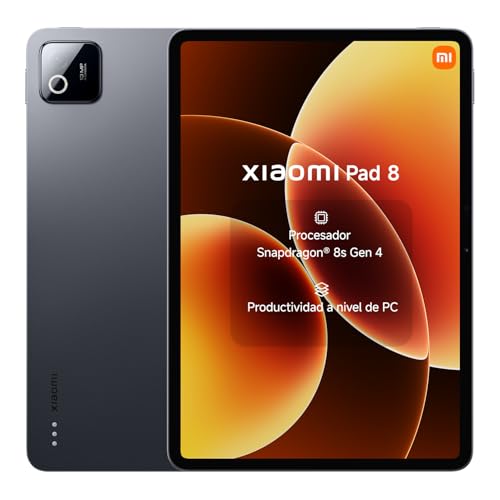 XIAOMI Pad 8 - Tablet de 11.2" 3.2K (Snapdragon 8s Gen 4, 8GB de RAM, 128GB de ROM, WiFi 7, 1 año de garantía Extra, batería de 9200 mAh, Cargador no Incluido), Gris (Versión ES)
