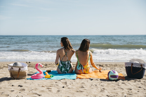 Vista Trasera De Chicas En La Playa 2