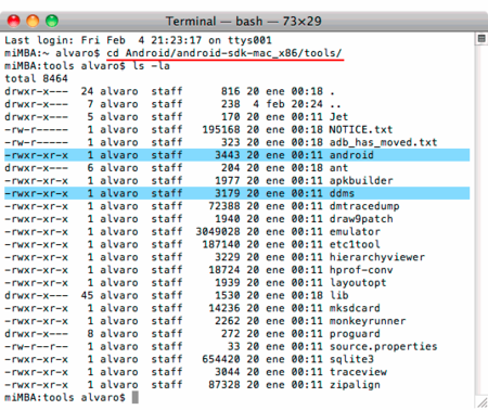OS X ruta TOOLS de SDK
