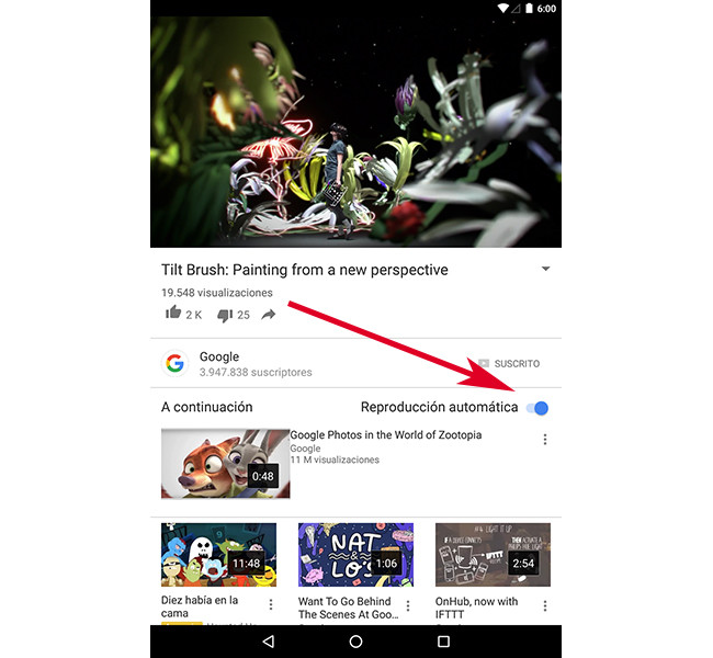 Cómo desactivar la reproducción automática de YouTube para Android
