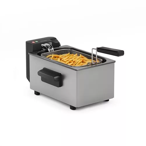Tristar Freidora, 3L Capacidad, 2000W, Tecnología Cool Zone, Acero Inoxidable, Termostato Ajustable, Fácil de Limpiar, Piezas Desmontables, FR-9325