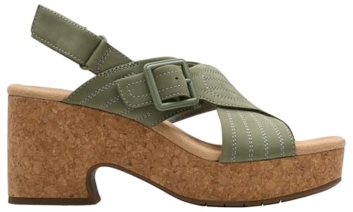 Clarks Nerisa West, Sandalia Mujer, Sage Nubuck, 37.5 EU