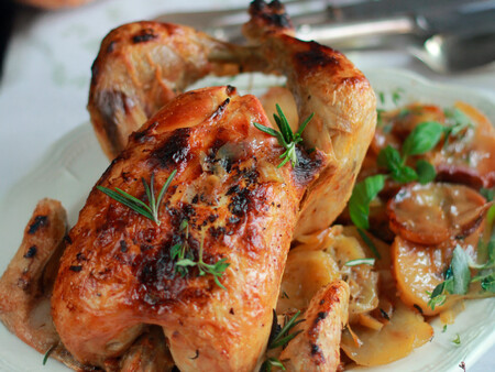 Pollo al horno con finas hierbas