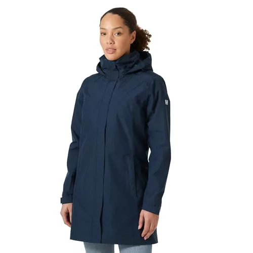 Helly Hansen Abrigo Largo Mujer Aden – Abrigo Impermeable con Capucha Ajustable y Forro de Secado Rápido