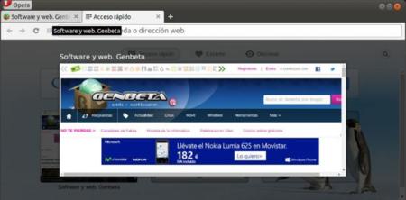 Opera Developer 24.0 para GNU/Linux, vista previa de pestañas