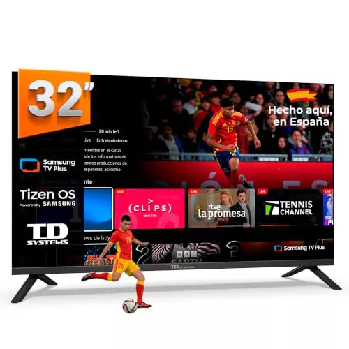 TD Systems - Smart TV 32 Pulgadas HD con Tizen OS 8.0 Powered by Samsung, Televisión HDR10 con Sintonizador Triple, Televisores del 2026 | PRIME32C22TIZEN