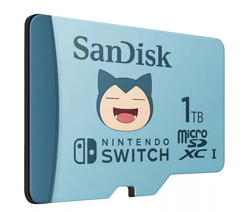 SanDisk 1 TB Pokémon Snorlax Tarjeta microSD para Nintendo Switch 