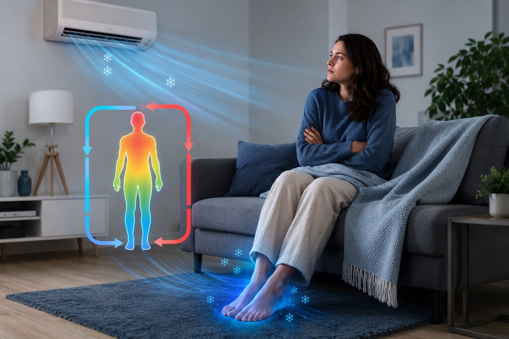 Hay una razón física por la que tus pies notan más frío que el resto del cuerpo cuando tienes el aire acondicionado puesto 